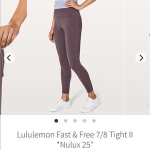 Lululemon fast and free 7/8 HR